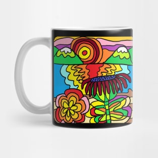 On the beach at sunset Mug